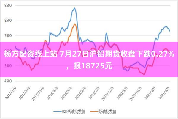 杨方配资线上站 7月27日沪铅期货收盘下跌0.27%，报18725元