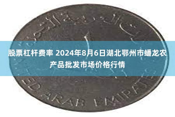 股票杠杆费率 2024年8月6日湖北鄂州市蟠龙农产品批发市场价格行情