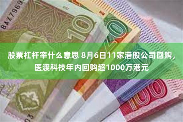 股票杠杆率什么意思 8月6日11家港股公司回购，医渡科技年内回购超1000万港元