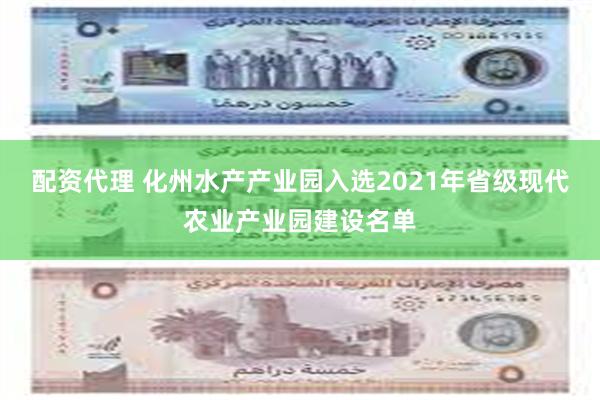 配资代理 化州水产产业园入选2021年省级现代农业产业园建设名单