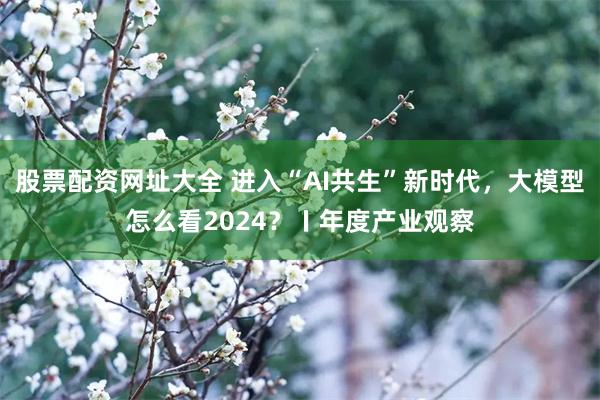 股票配资网址大全 进入“AI共生”新时代，大模型怎么看2024？〡年度产业观察